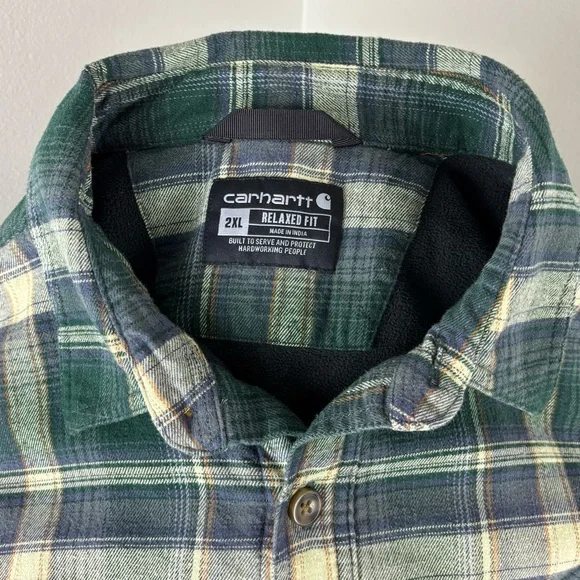 Carhartt Rugged Flex Flannel Fleece-Lined Shirt Jacket Men's Sz XXL 2XL Shacket - Picture 8 of 12